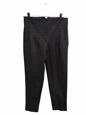 Nicole Miller Women’s Gray Plaid Straight Leg Dress Pants